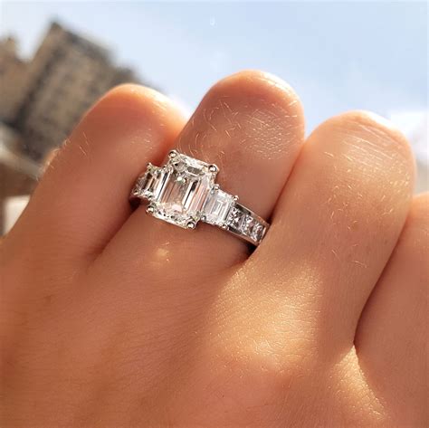 diamond emerald cut engagement ring